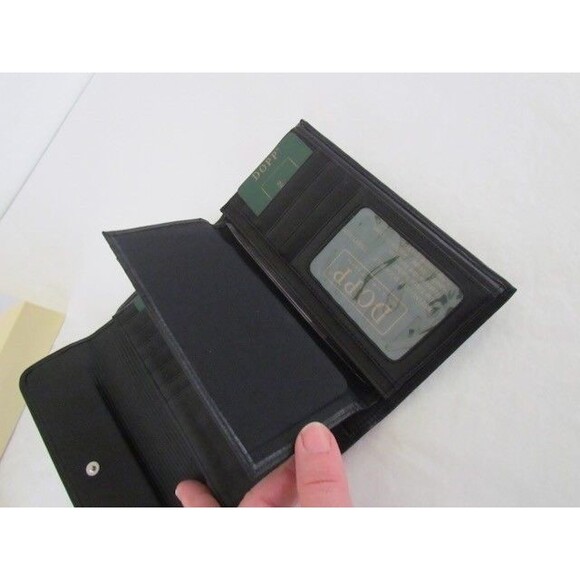 Vintage Dopp All Leather Black Checkbook Wallet Large Deadstock New in Boz - Picture 15 of 16